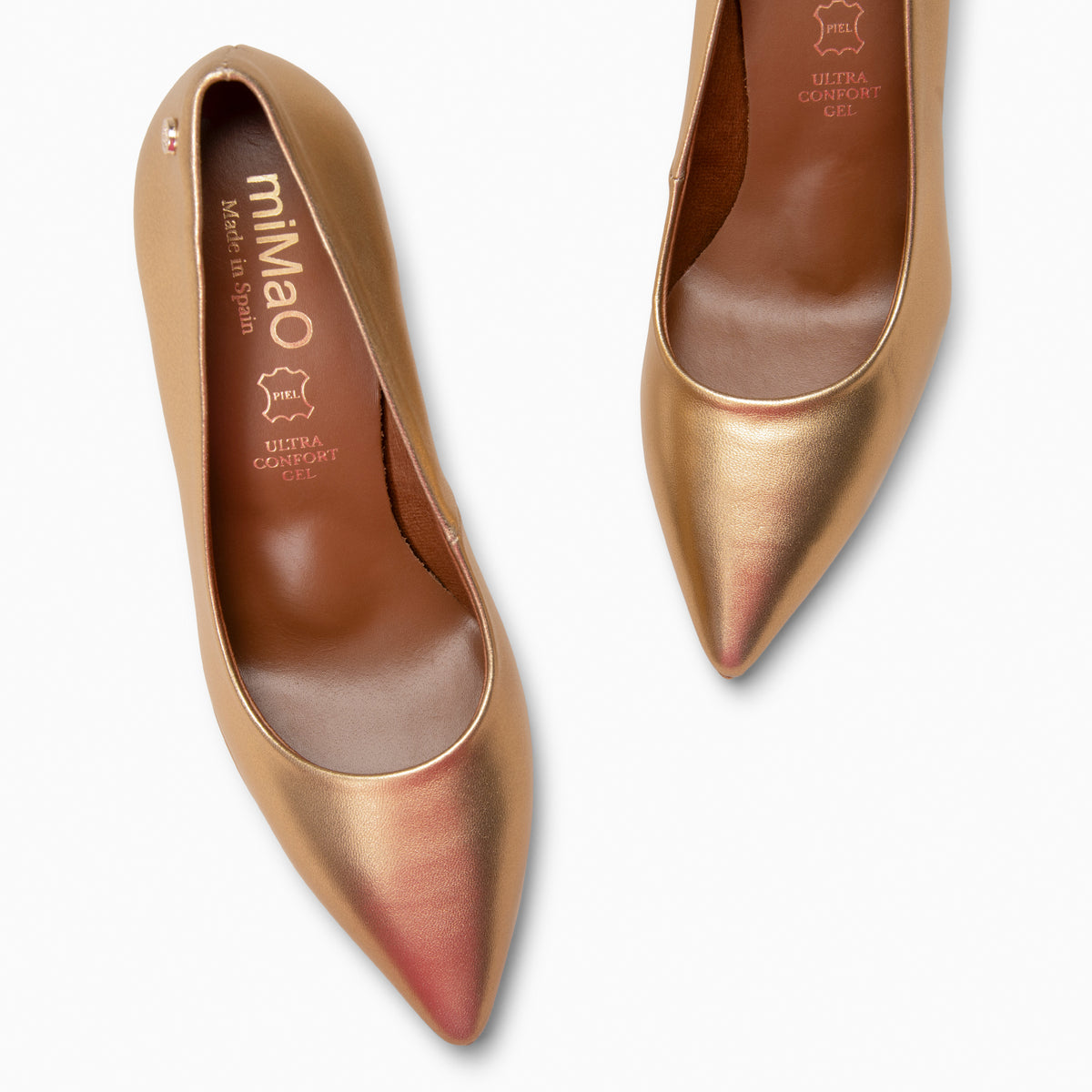 LAUREN - Zapato de tacón alto en piel DORADO