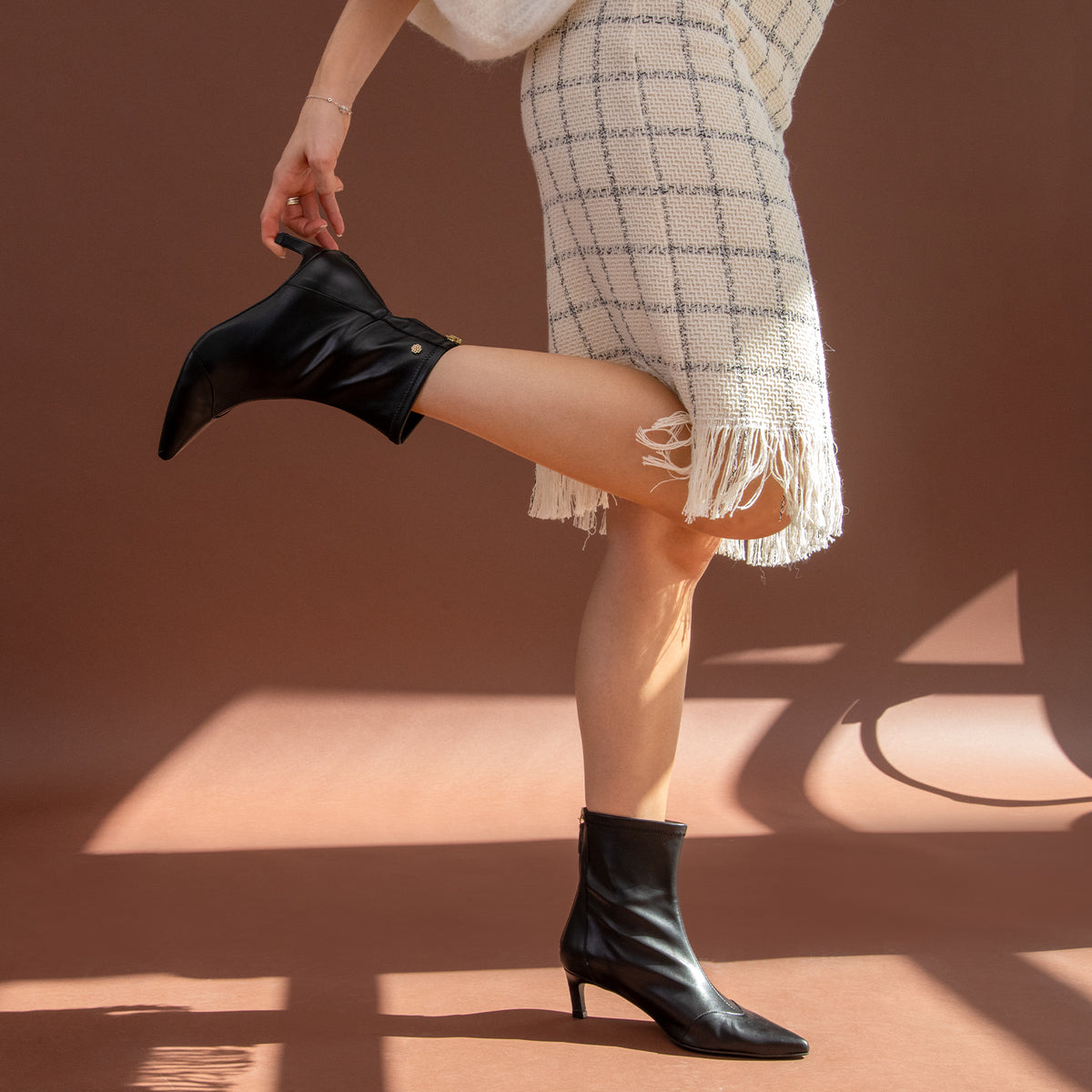 VIVIANE - Botines de tacón fino NEGRO
