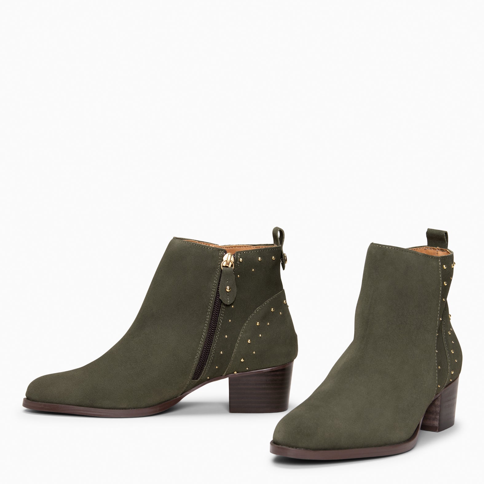 DUSTY – Botines de serraje con tachas VERDE - miMaO ®
