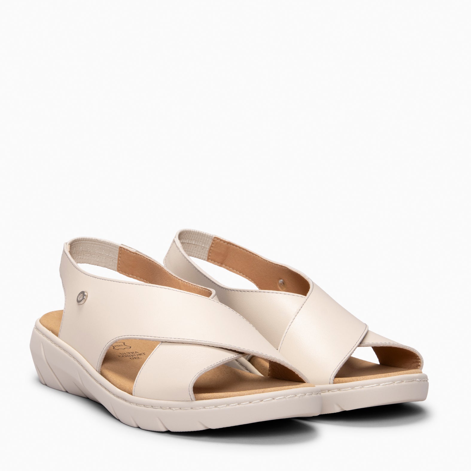 LUPÉ - Sandalias destalonadas con plantilla extraíble BEIGE