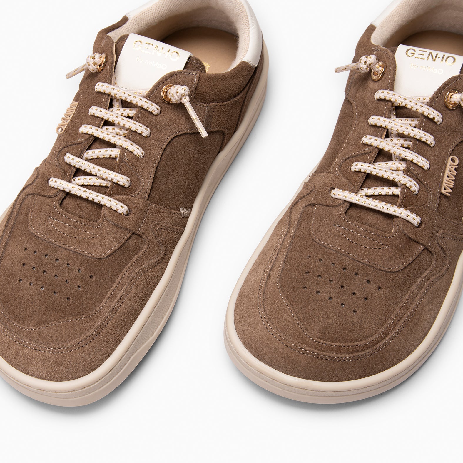 GENIO - Baskets Baresoft à lacets élastiques MARRON