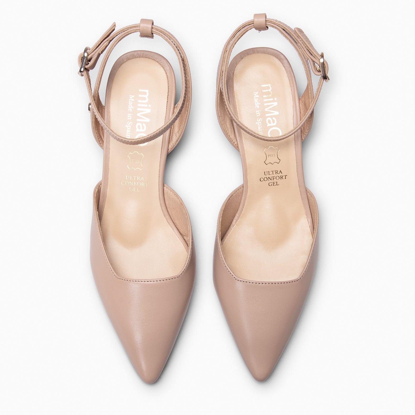 DANIELA - Sapatos slingback com salto kitten NUDE