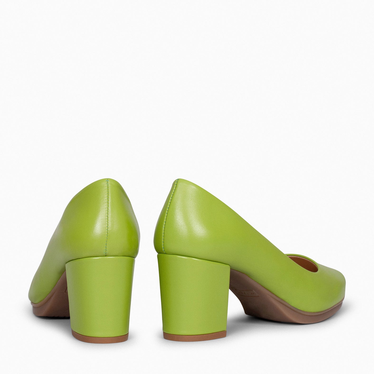 URBAN S SALON - Chaussures à talon moyen en cuir VERT PISTACHE