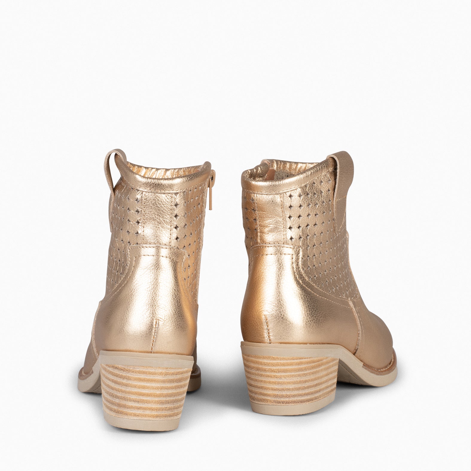 HOUSTON – Botines cowboy con tacón DORADO