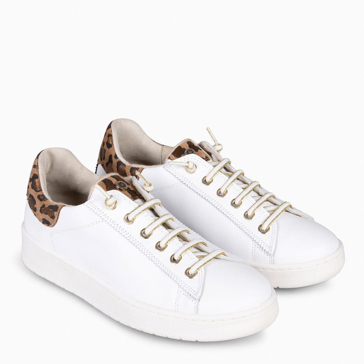 NANTES - Zapatillas Elegantes Blanco y LEOPARDO