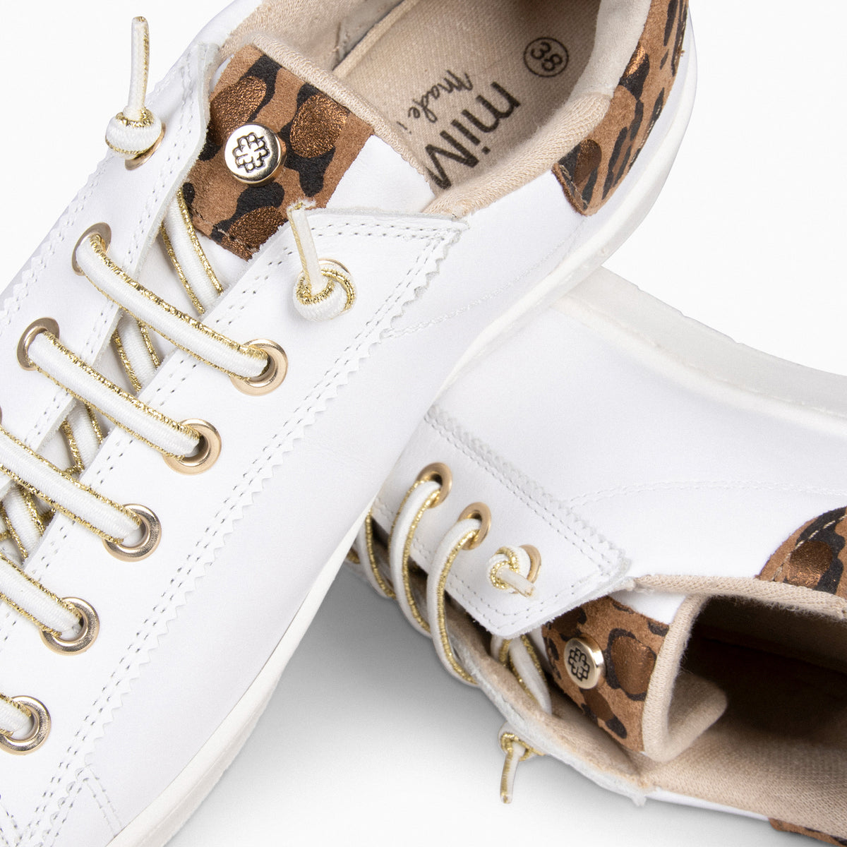 NANTES - Zapatillas Elegantes Blanco y LEOPARDO