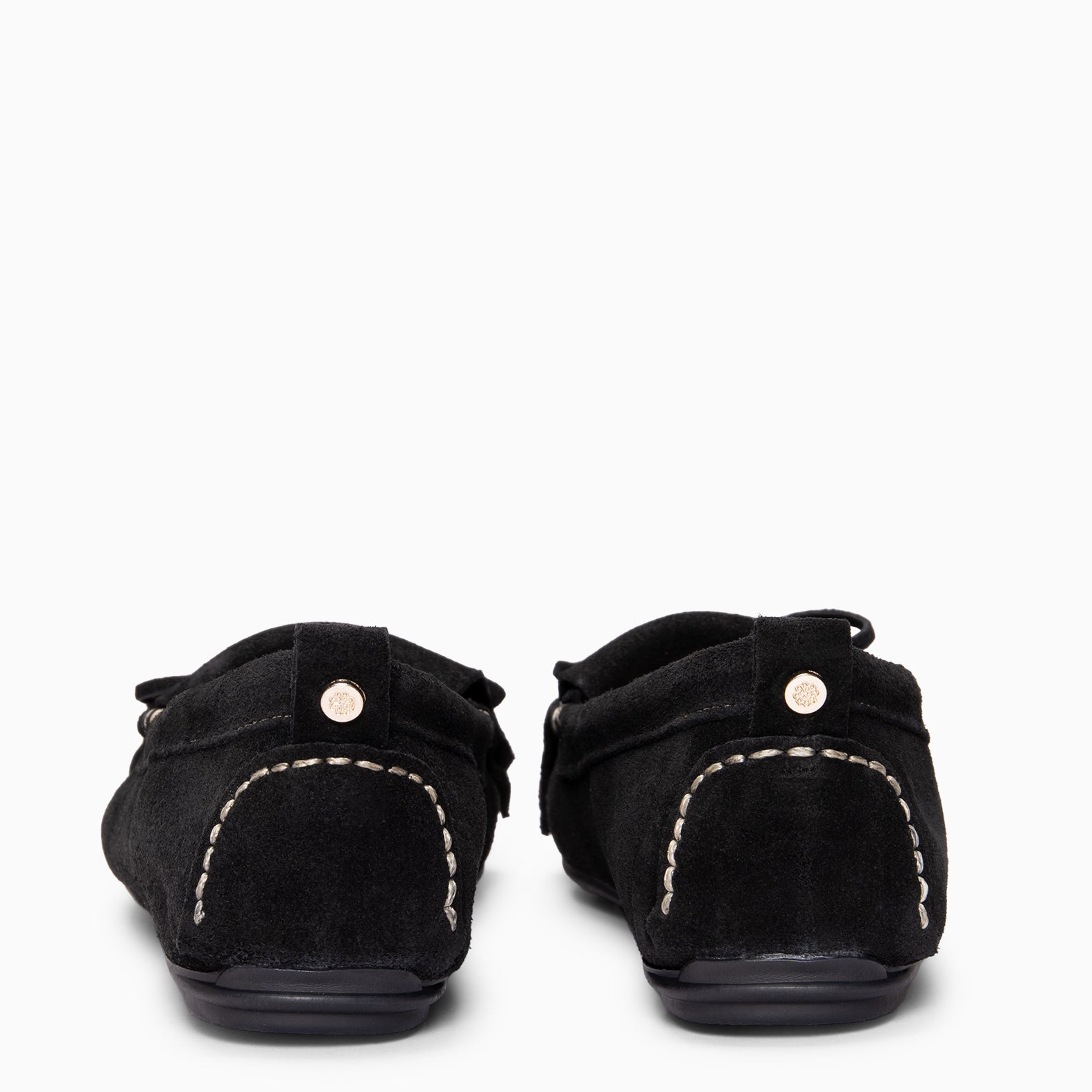 HABANA – Mocassins rasos em ante com franjas PRETO