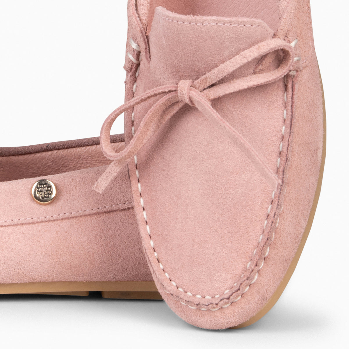 LAZO - Mocasines planos de mujer con plantilla extraíble NUDE
