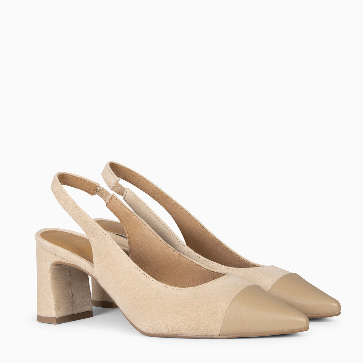 DIANA - Zapato con puntera afilada bicolor BEIGE - miMaO ®