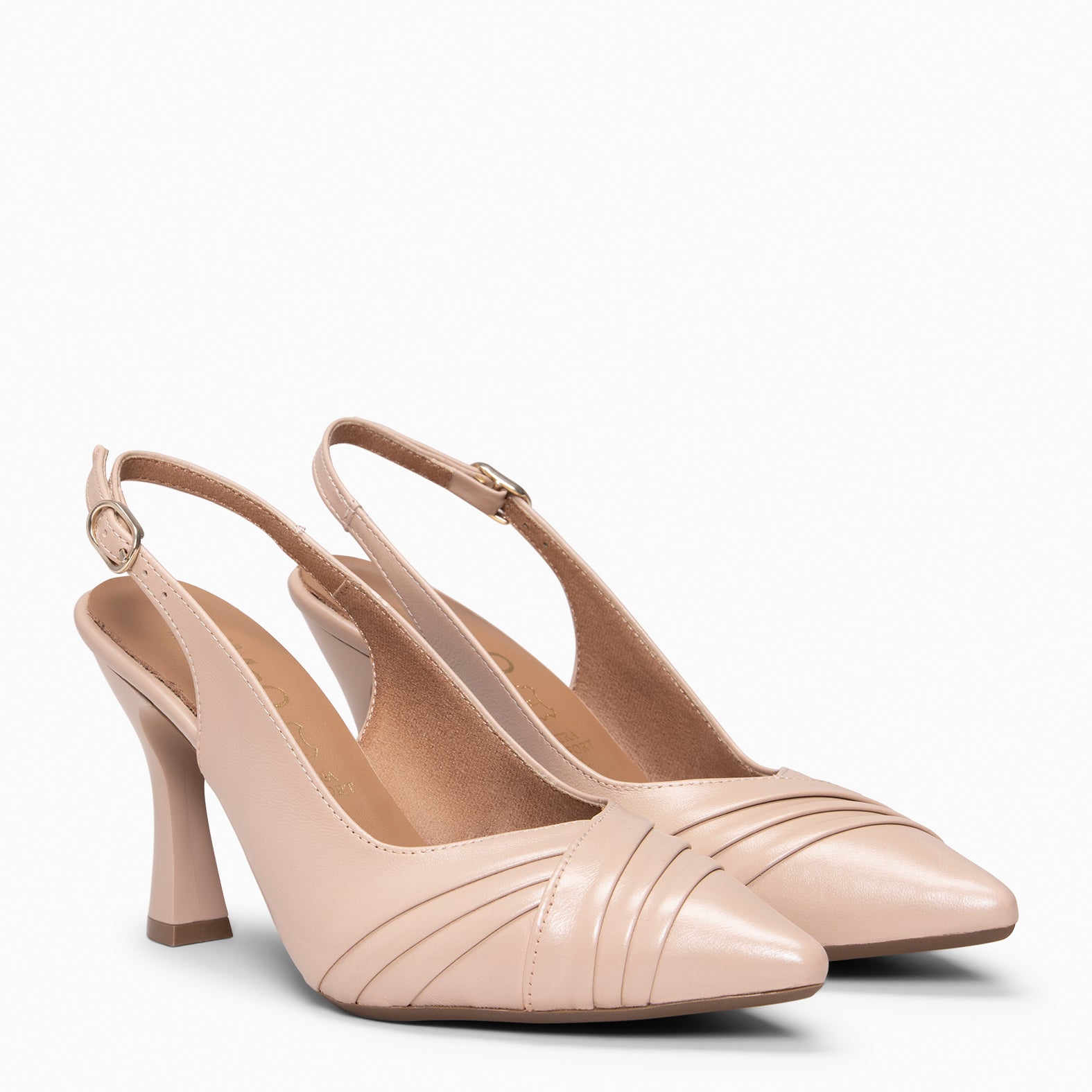 CARLA - Zapato de tacón alto destalonado NUDE - miMaO ®