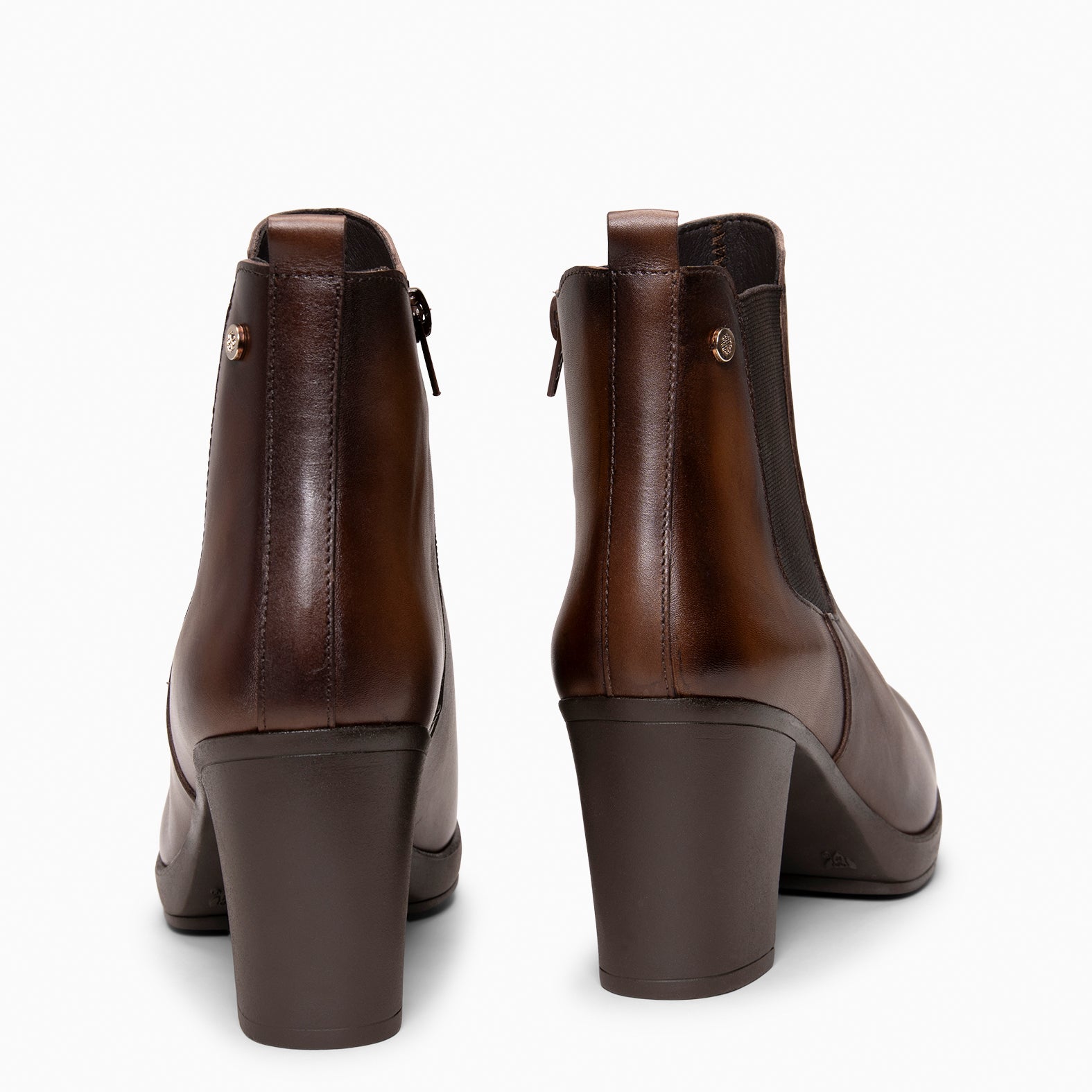 SABRINA – Botin de tacón alto con elástico lateral CAMEL - miMaO ®