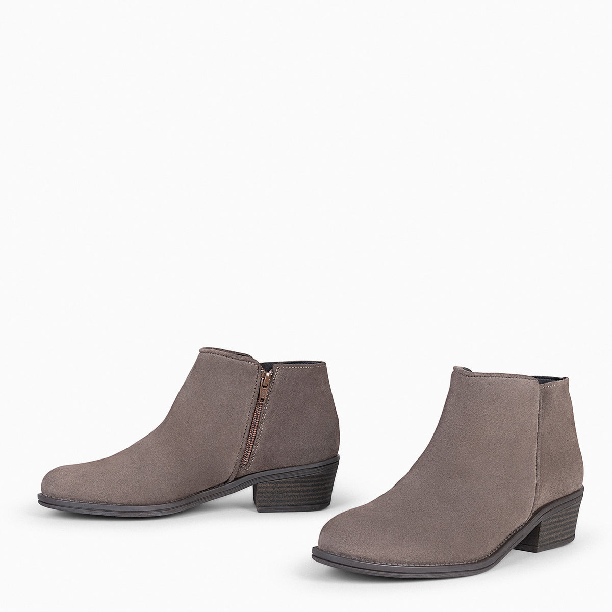 BALTIMOR - Botines piel mujer hidrófugo de color TAUPE