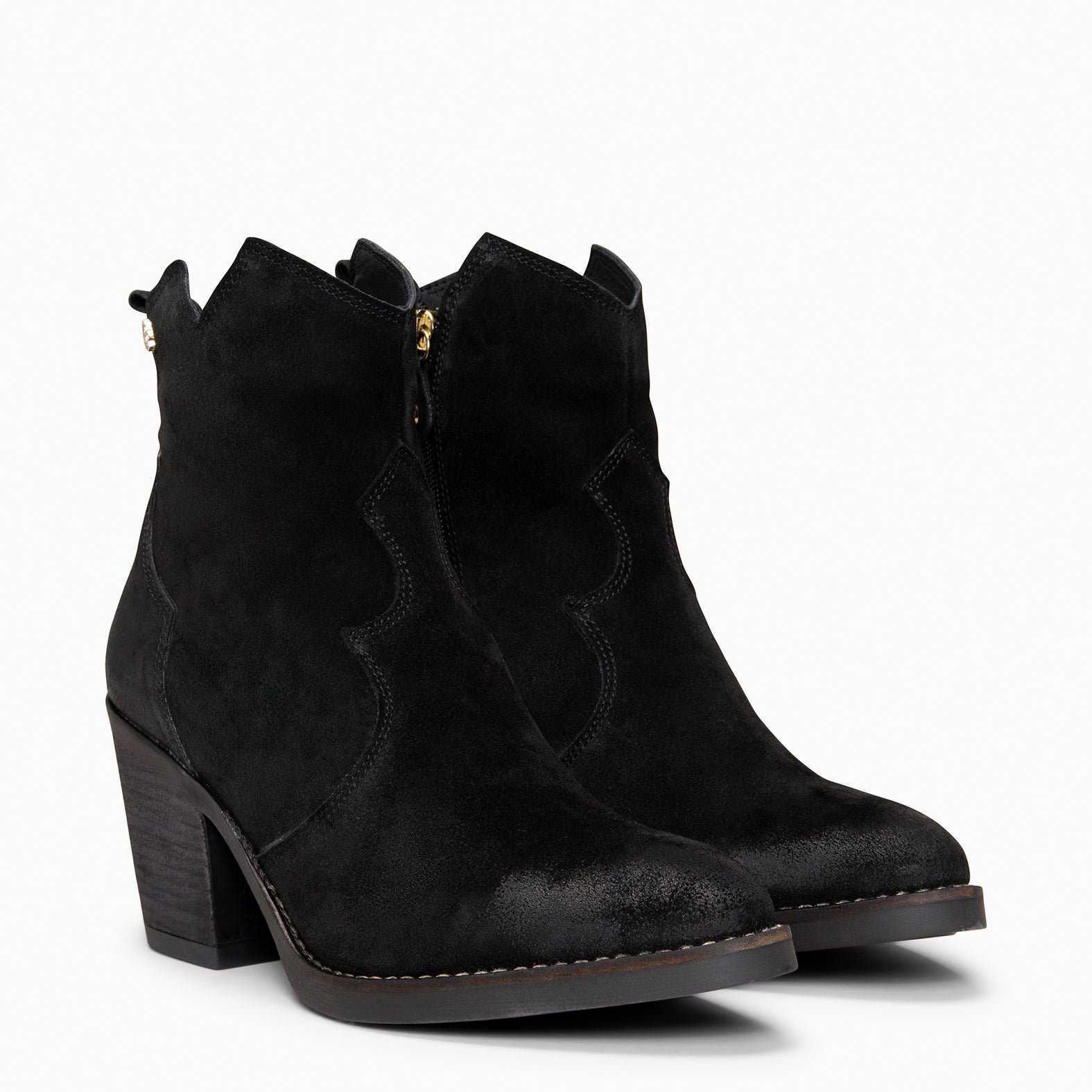 BEDFORD – Botines cowboy con tacón NEGRO - miMaO ®