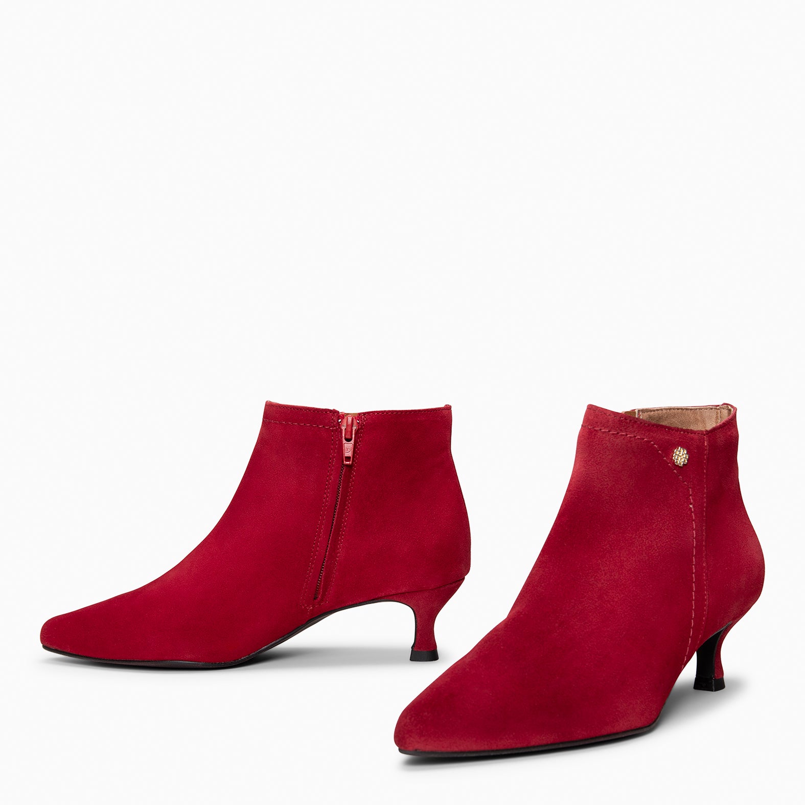 LORD – Botines tacón bajo ROJO - miMaO ®
