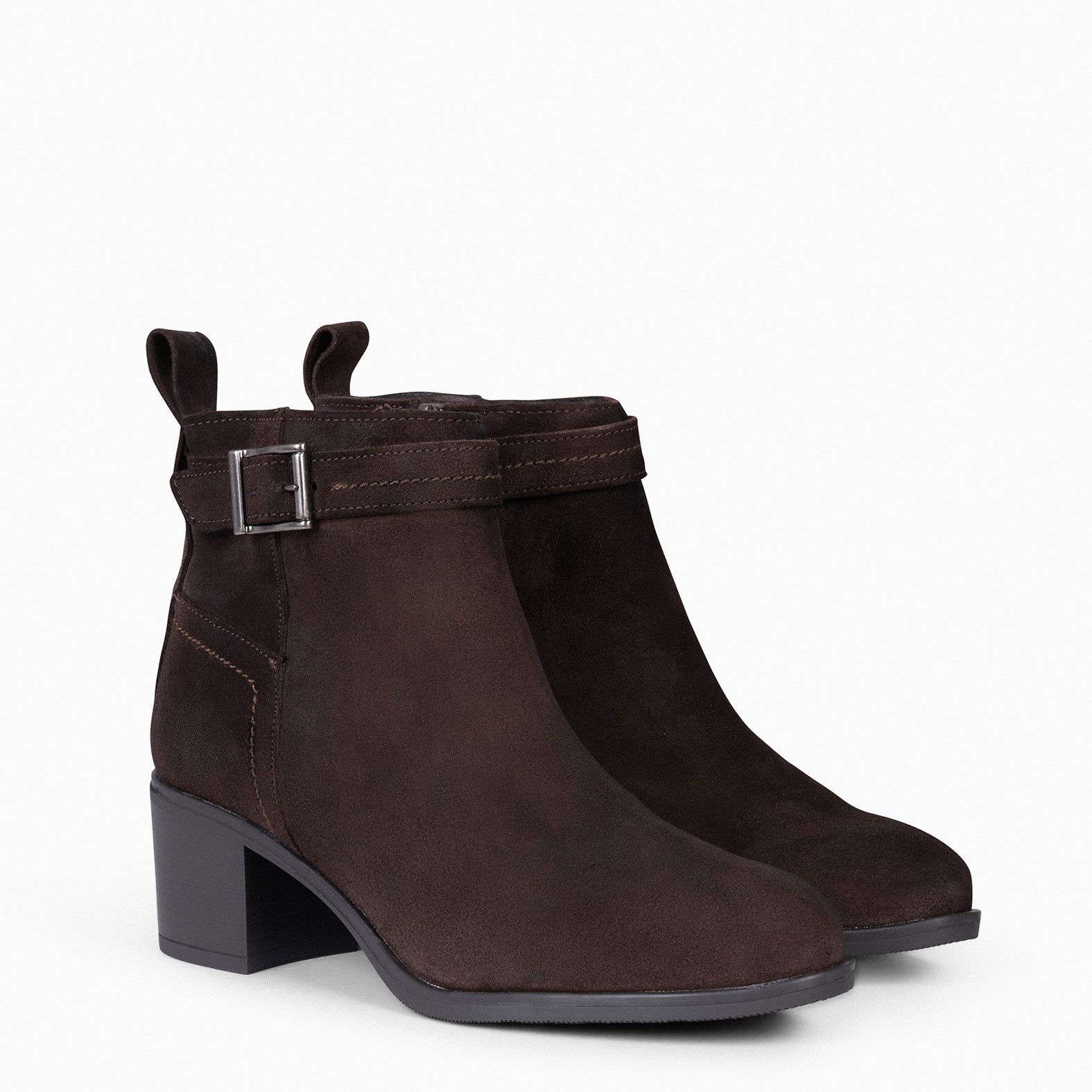 SEATTLE - DARK BROWN Women suede leather booties 
