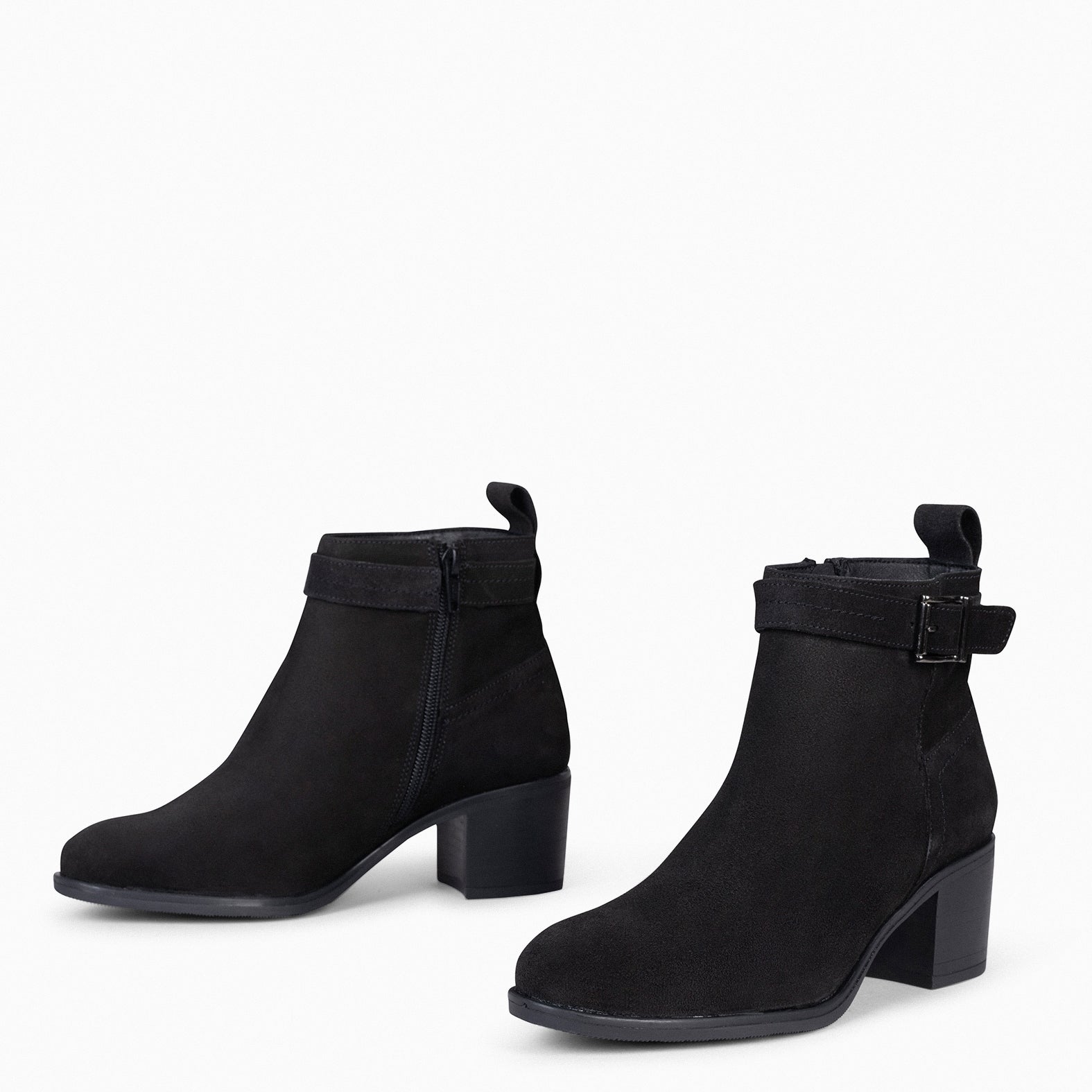 SEATTLE - BLACK Women suede leather booties 