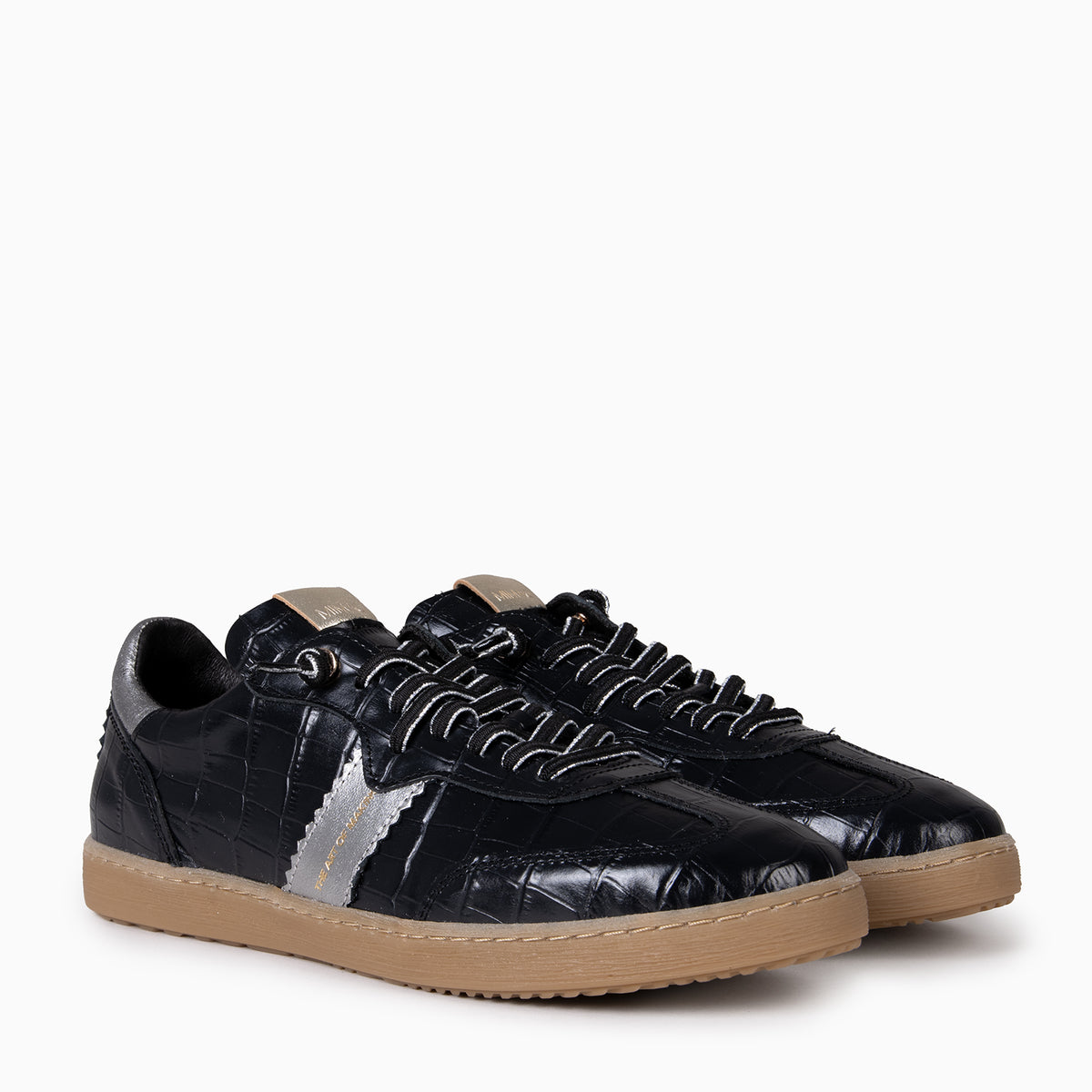 STÜDIO 01 - Baskets pour femme en daim NOIR CROCO