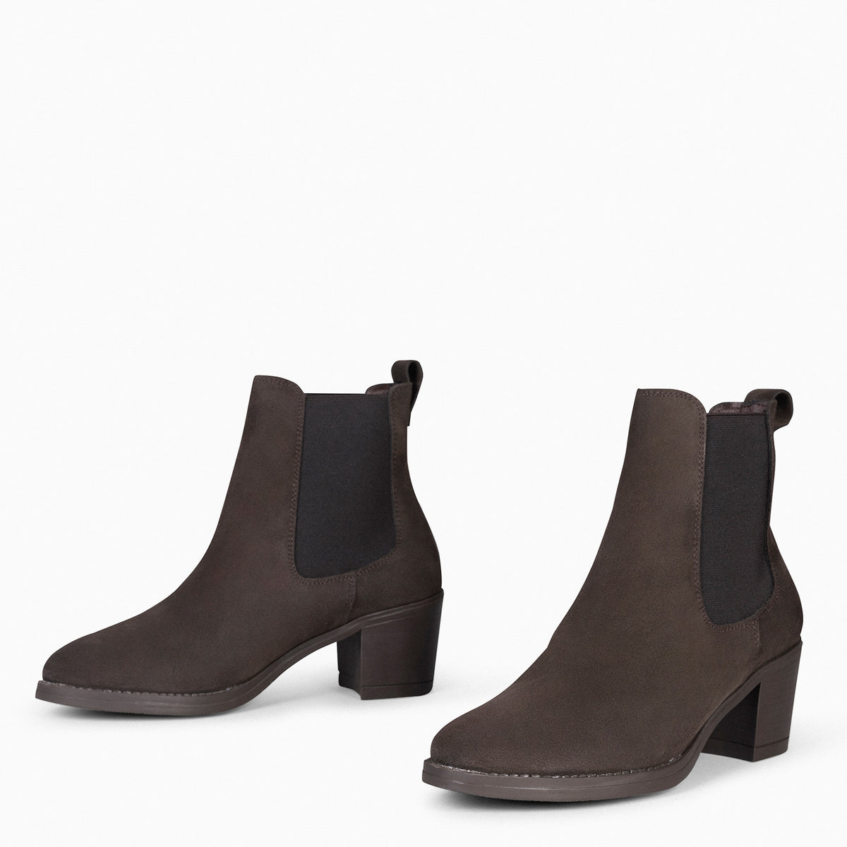 NEW CHELSEA - Botines de caña alta con tacón para mujer MARRÓN