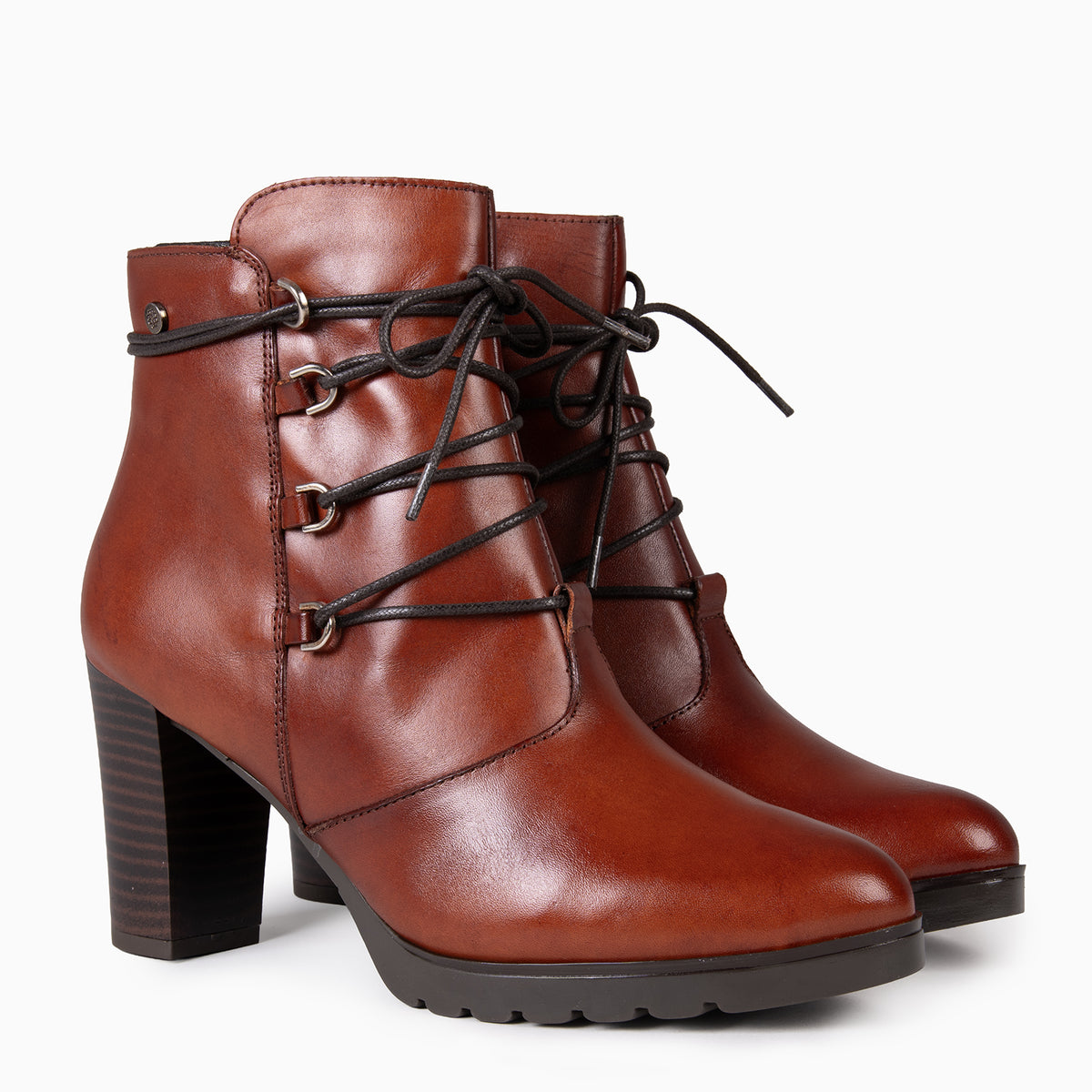 JANE - Botines de tacón alto de piel CUERO
