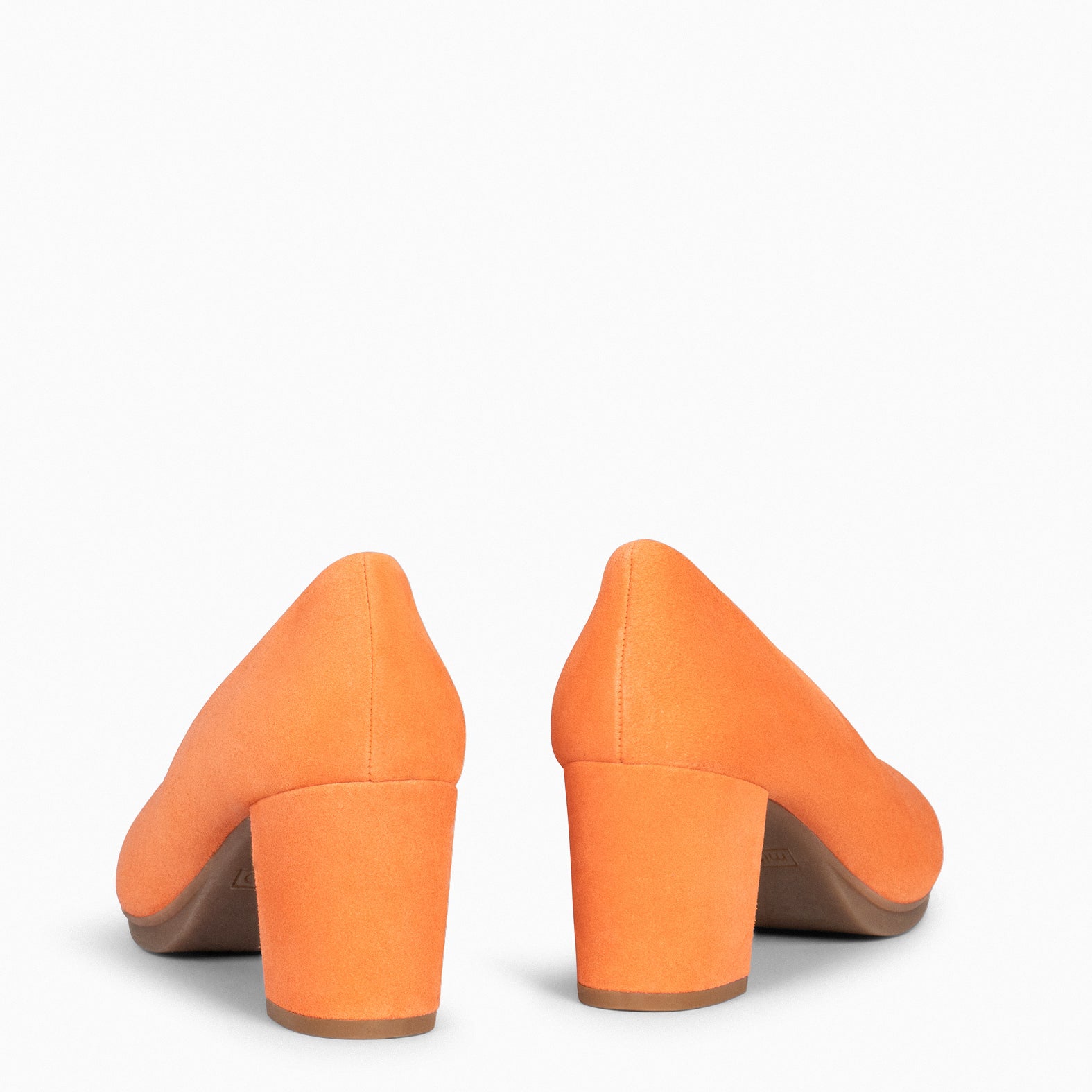 URBAN S - Zapato de tacón medio de ante NARANJA - miMaO ®