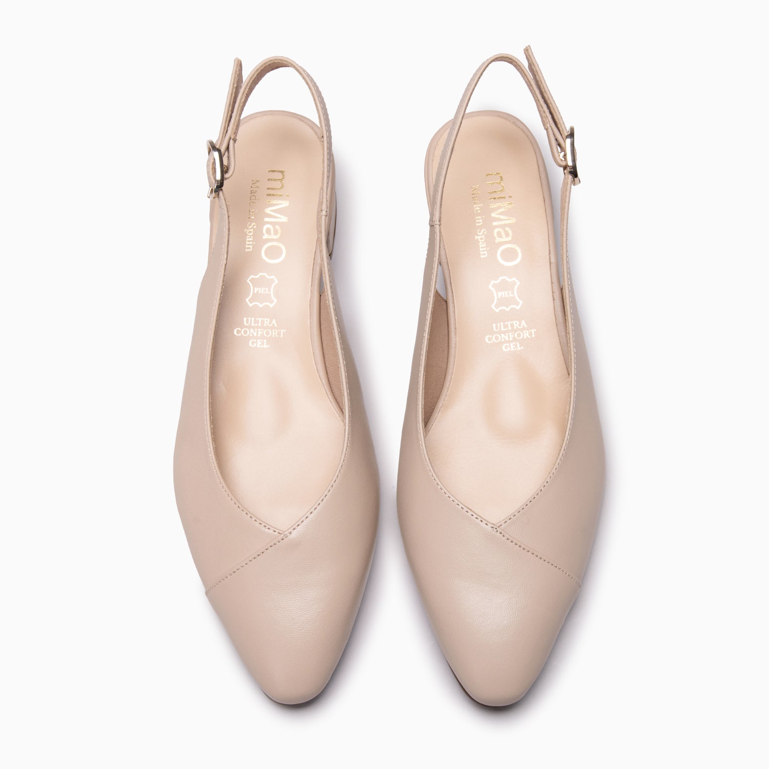 MARTINA - Zapatos Destalonados con puntera cruzada BEIGE