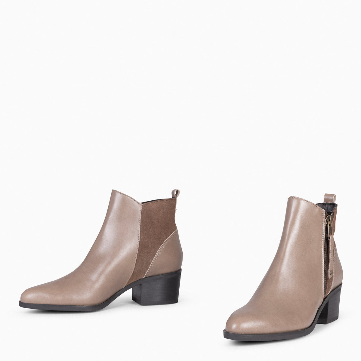 REBECCA - Botines con Tacón para Mujer TAUPE