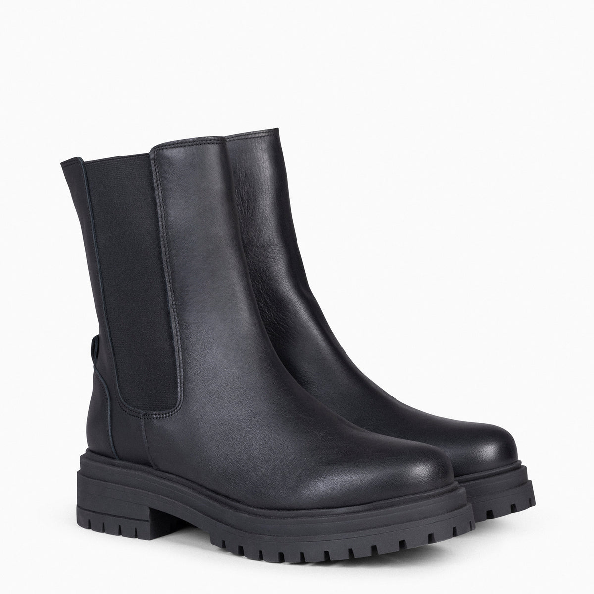 STAMFORD - Botines Chelsea NEGROS con Plataforma Track
