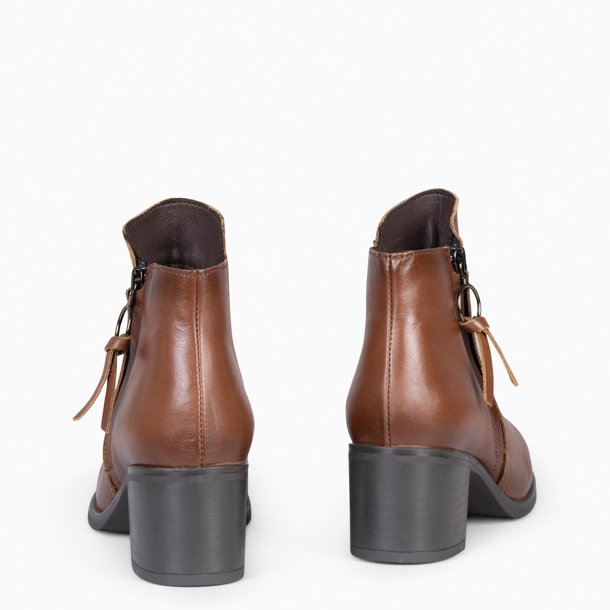 BREST - Botines con cremallera lateral CAMEL