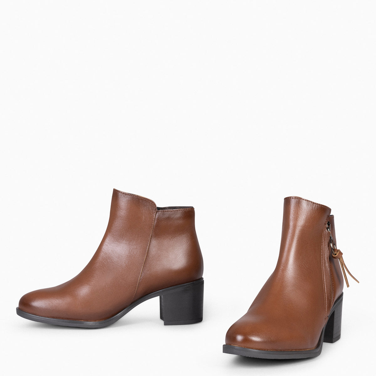 BREST - Botines con cremallera lateral CAMEL