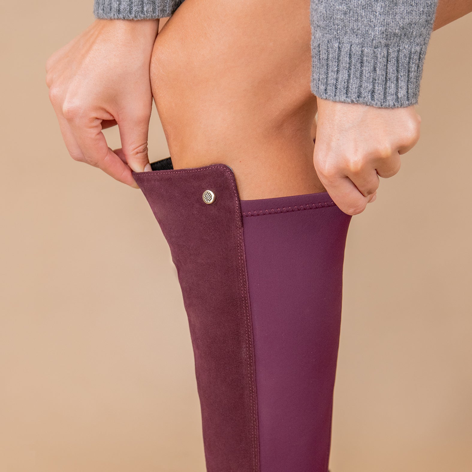 SUNSET – Botas con Tacón con elástico BURDEOS - miMaO ®