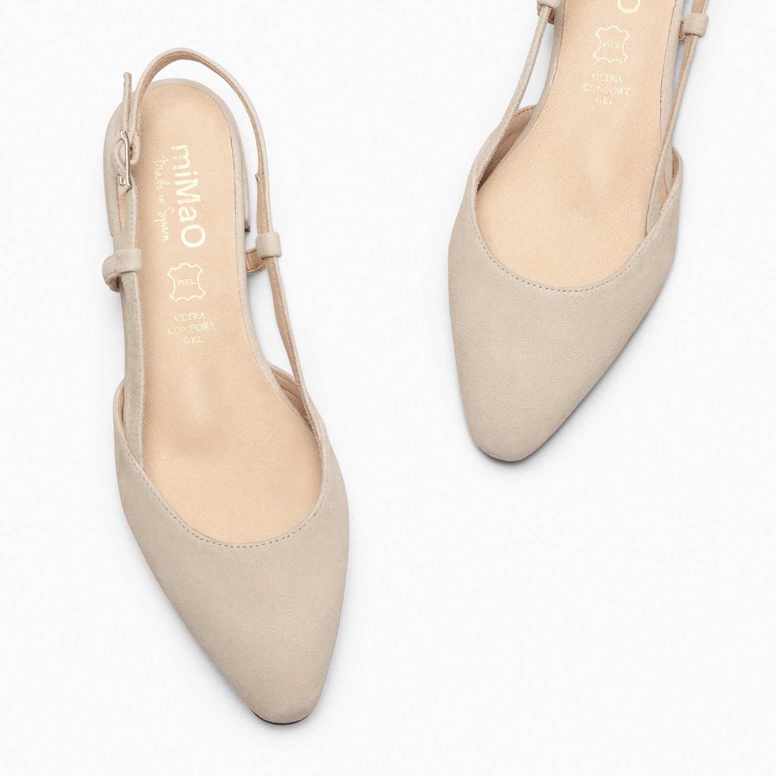 BRUNCH – Zapatos Planos Destalonados BEIGE - miMaO ®