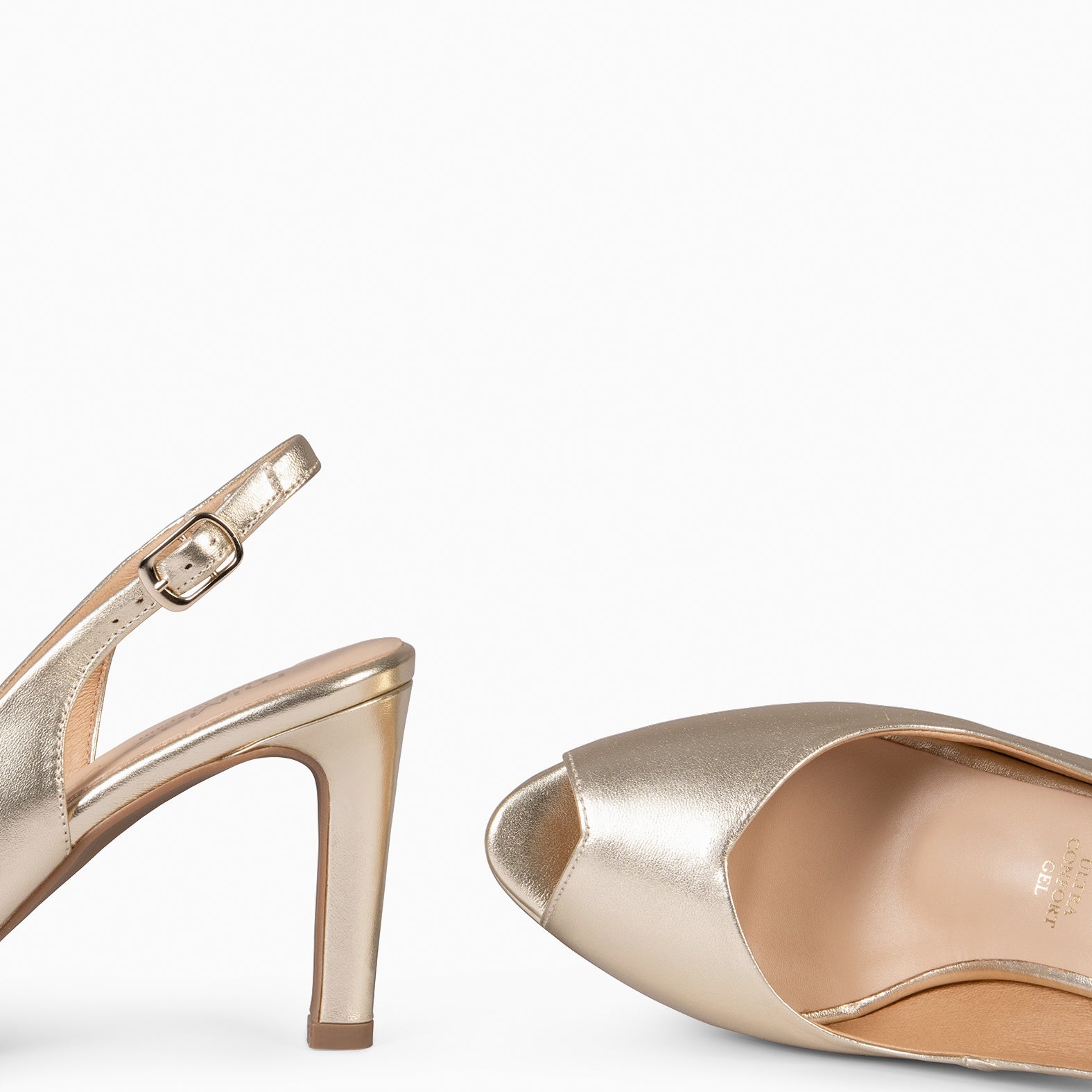 ELSA - Zapatos de tacón alto destalonados PLATINO - miMaO ®