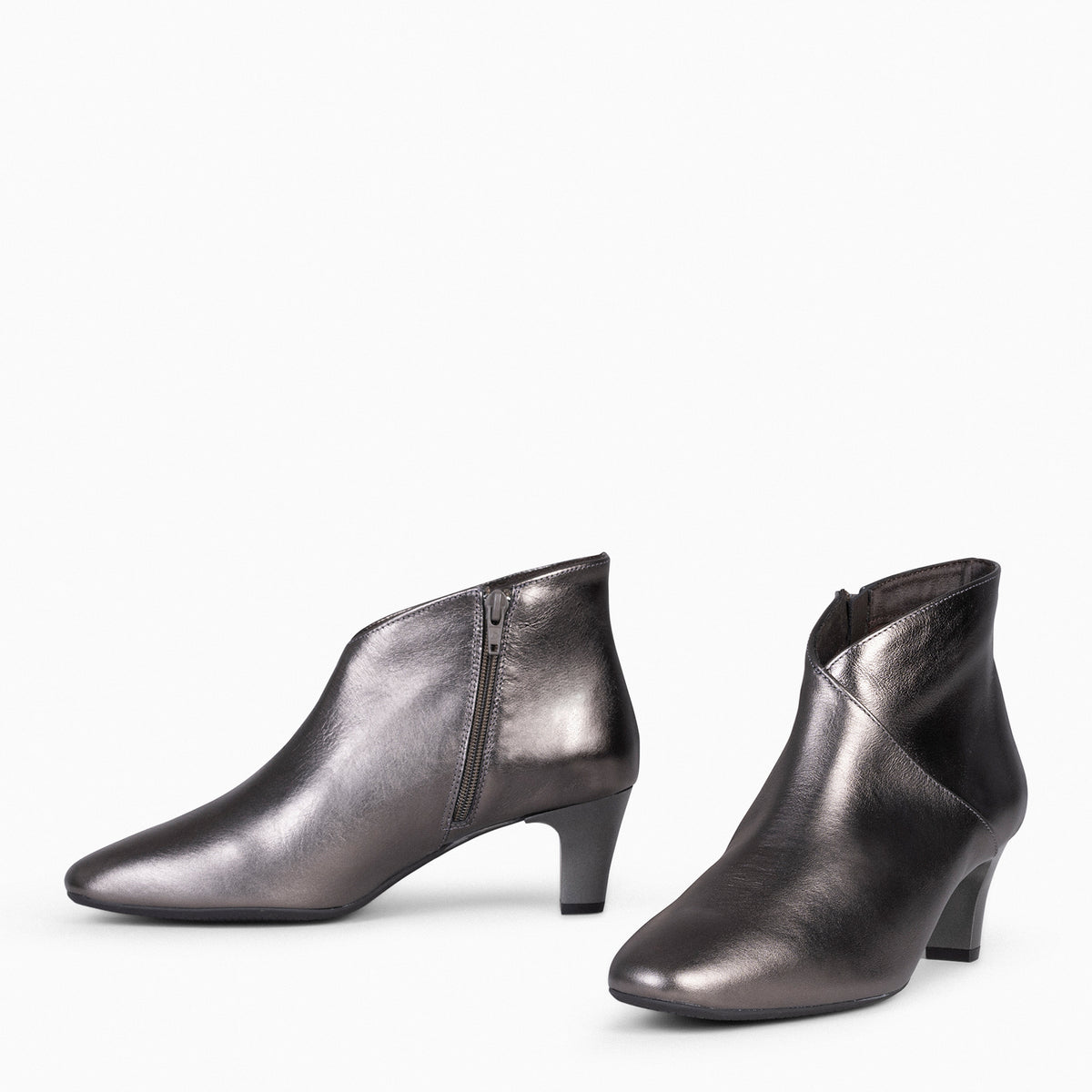 LADY - Botines napa mujer PLATA VIEJA