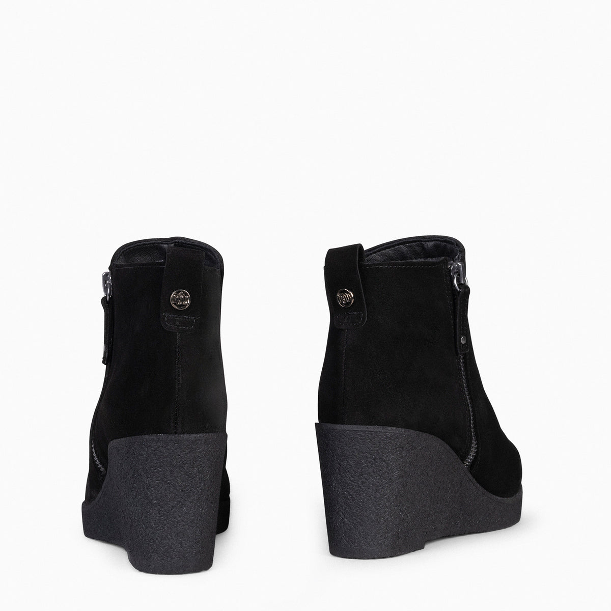 DAKOTA - BLACK high wedge booties