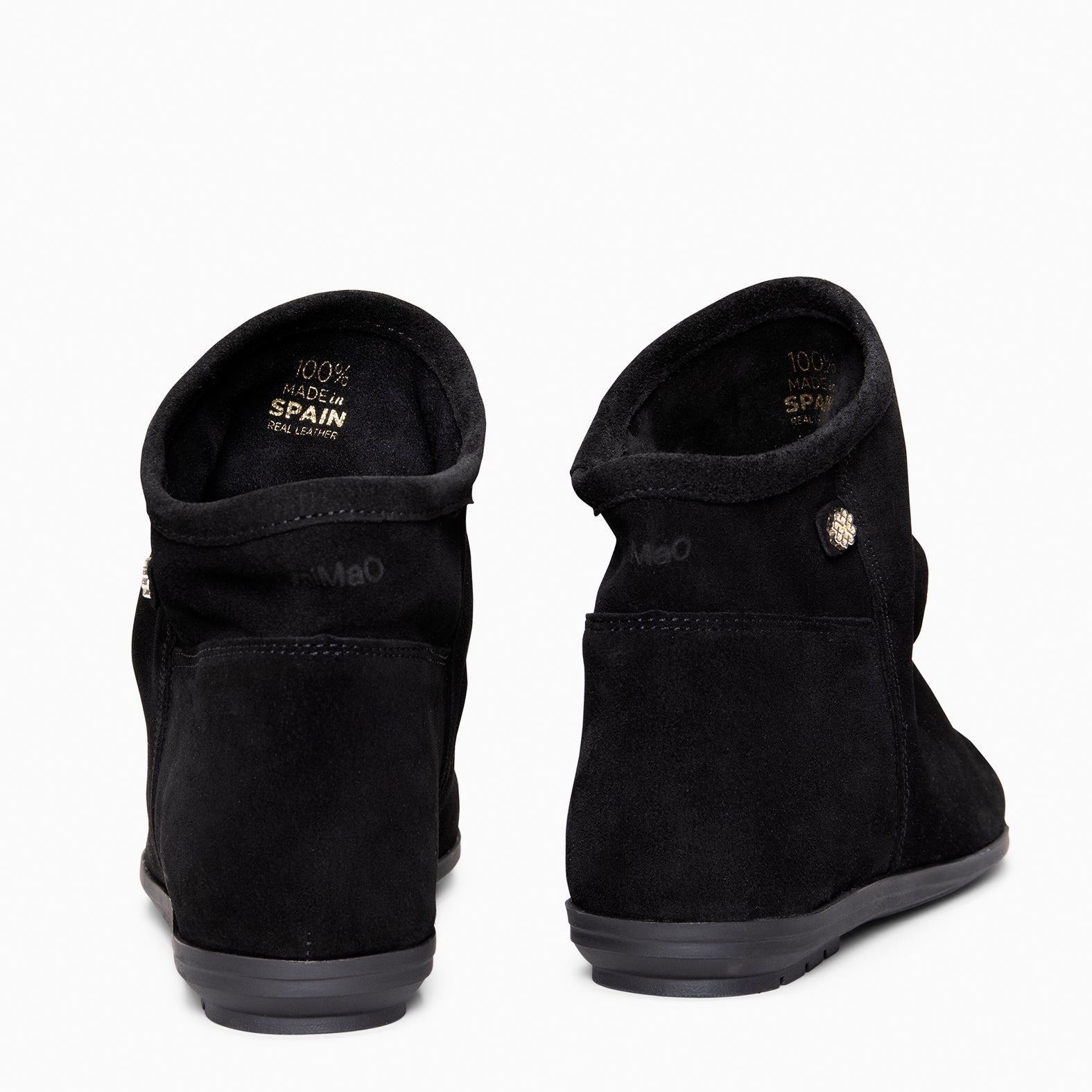 CHESS - Botines de ante con caña fruncida NEGRO - miMaO ®