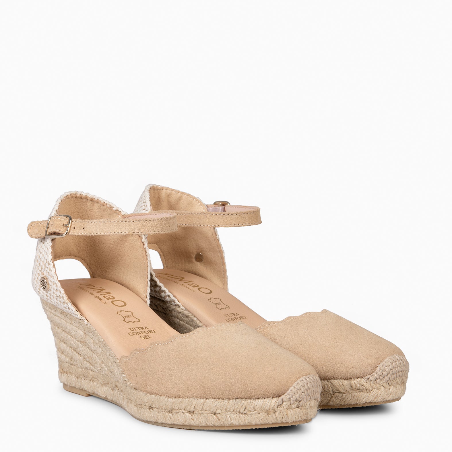 MIAMI - Espadrilles à talon en daim BEIGE