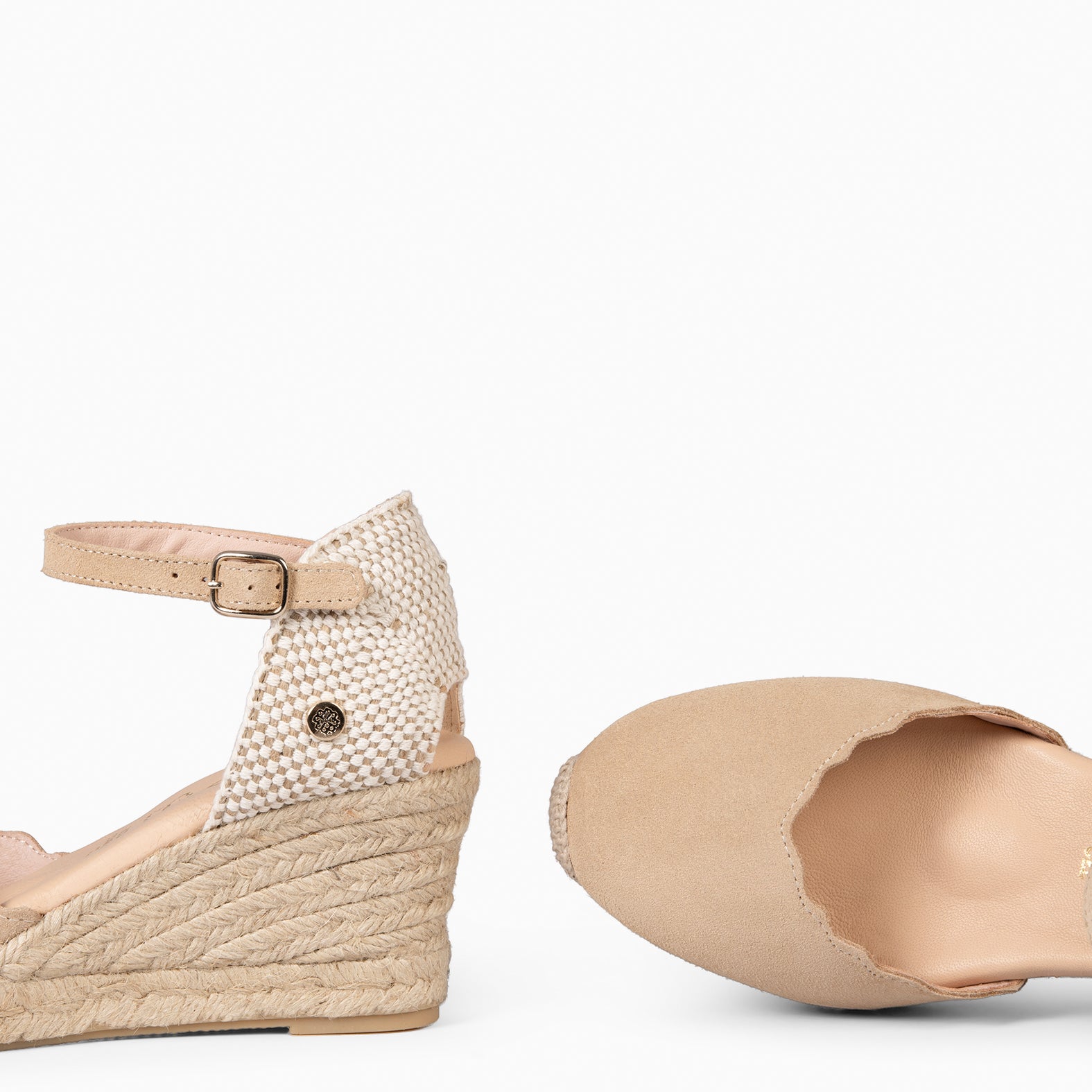 MIAMI - Espadrilles à talon en daim BEIGE