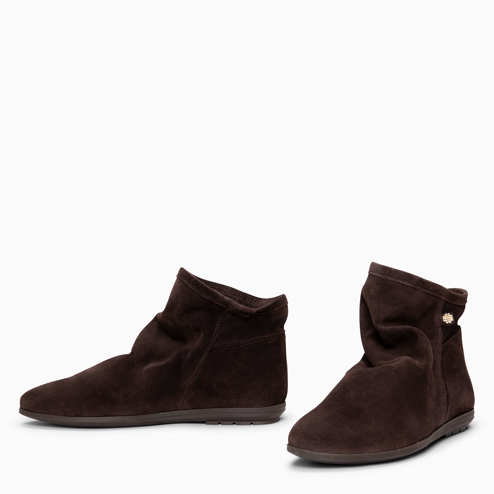 CHESS - Botines de ante con caña fruncida MARRON - miMaO ®