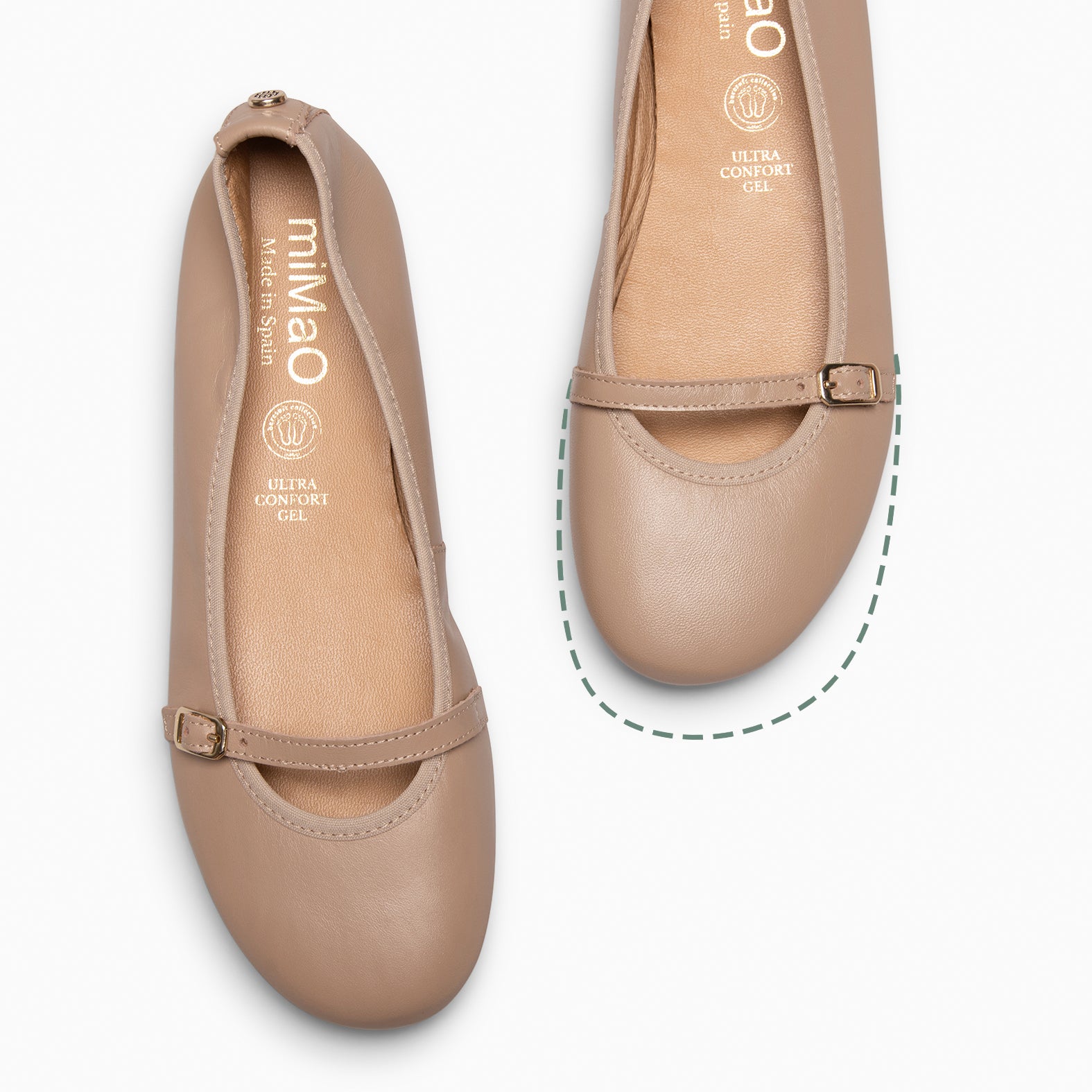 MANDY - BAILARINA PLANA BARESOFT TAUPE - miMaO ®