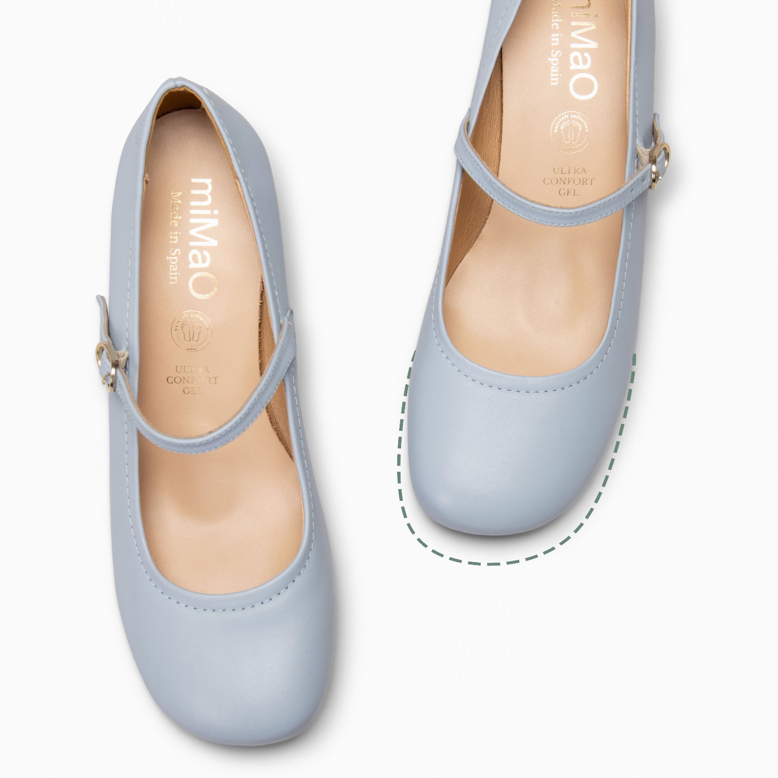 ROSALÍA - MERCEDITAS DE TACÓN ESTILO BARESOFT  AZUL - miMaO ®