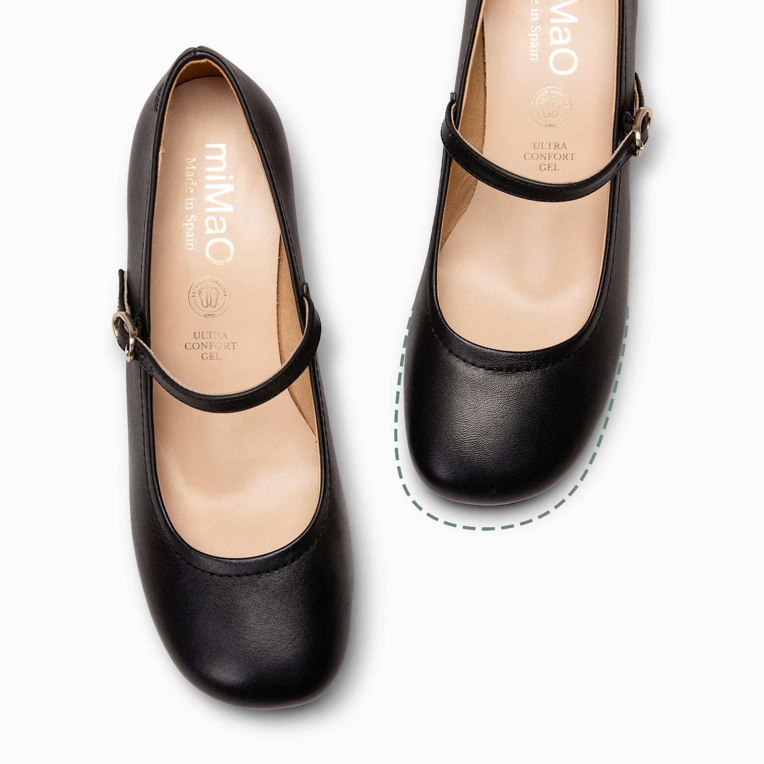 ROSALÍA - MERCEDITAS DE TACÓN ESTILO BARESOFT NEGRO - miMaO ®