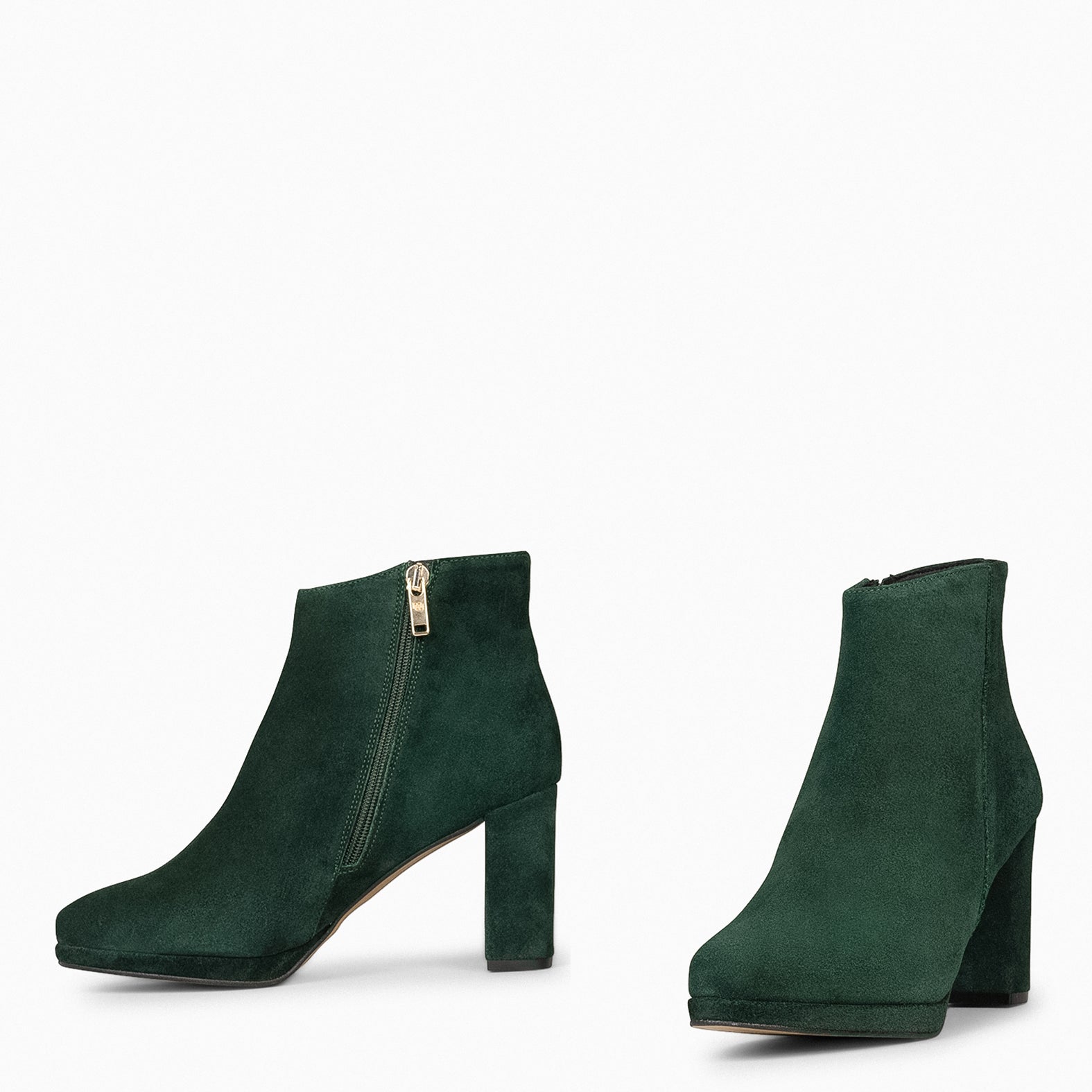 WITTEN – Bottines à talon en daim VERT