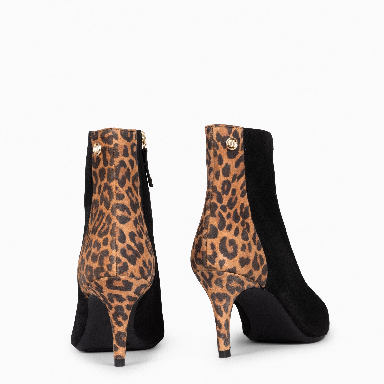 NUIT – Bottines à talon fin NOIR LÉOPARD