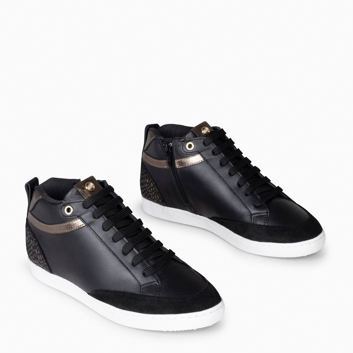 RACHEL - Zapatillas con cuña interior mujer NEGRO