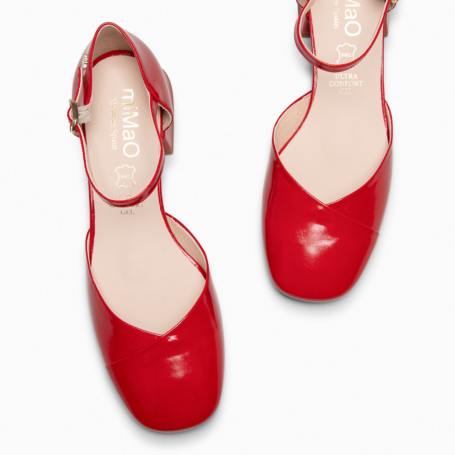 EMILY - ZAPATOS DE TACÓN BAJO ROJO - miMaO ®