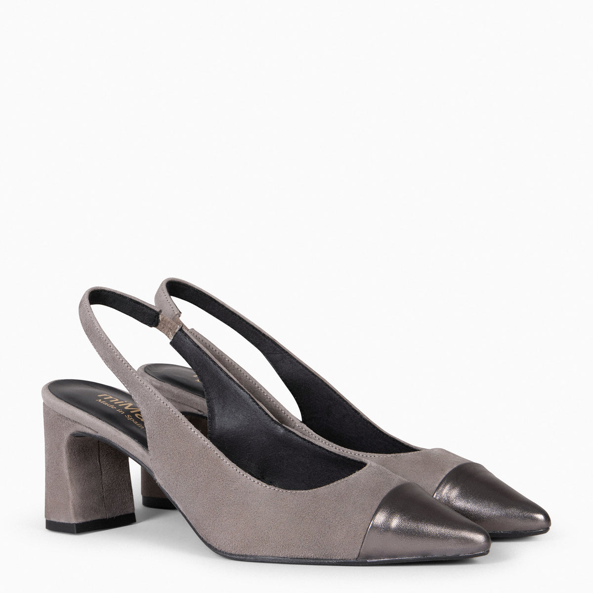 DIANA - Zapato con puntera afilada bicolor GRIS - miMaO ®