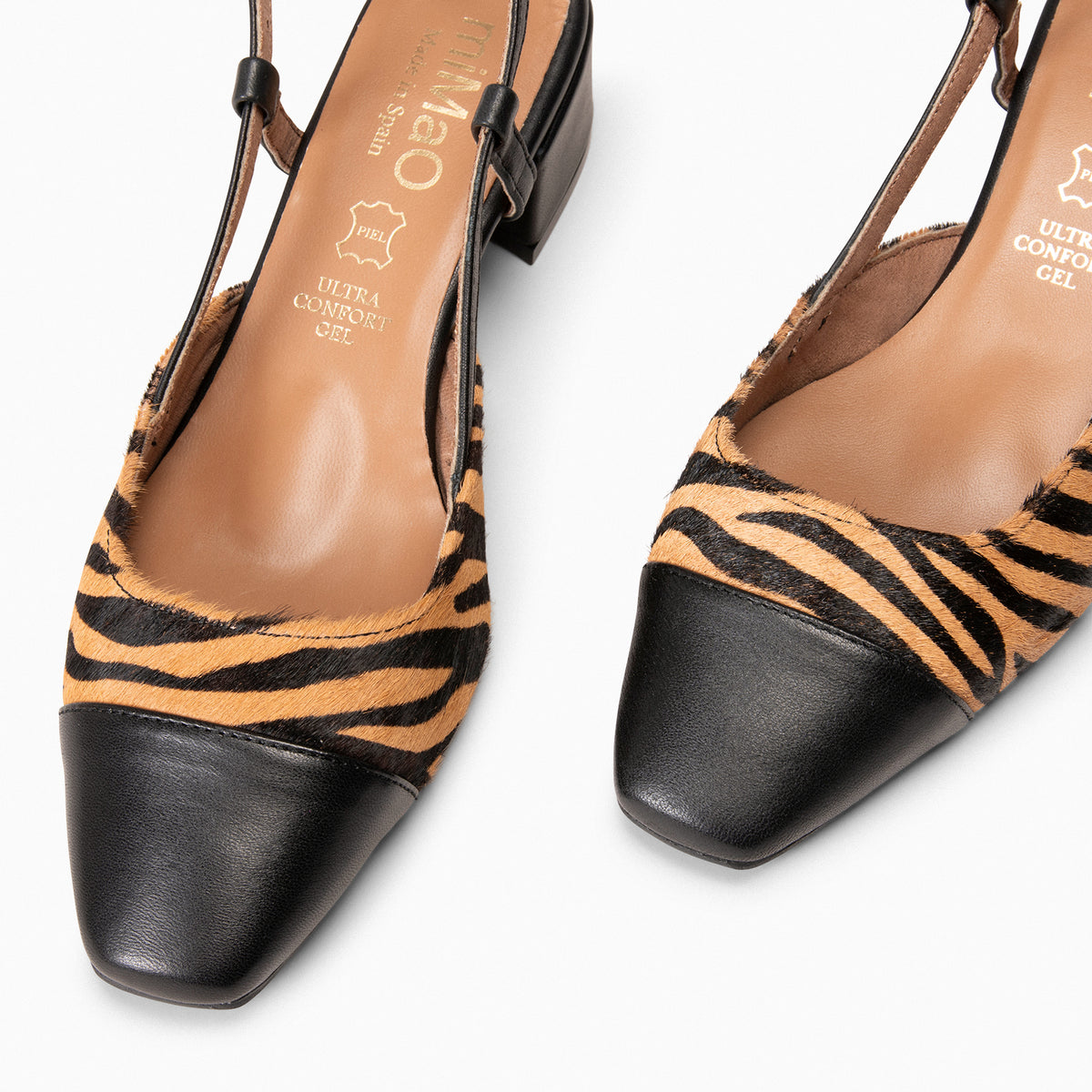 AUDREY – Escarpins à bride bicolores ANIMAL PRINT