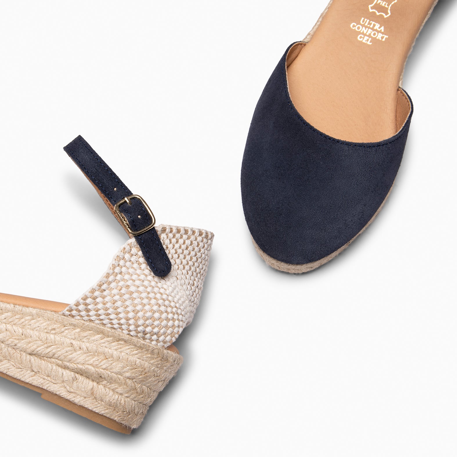 FORNELLS - Espadrilles à petit talon BLEU MARINE