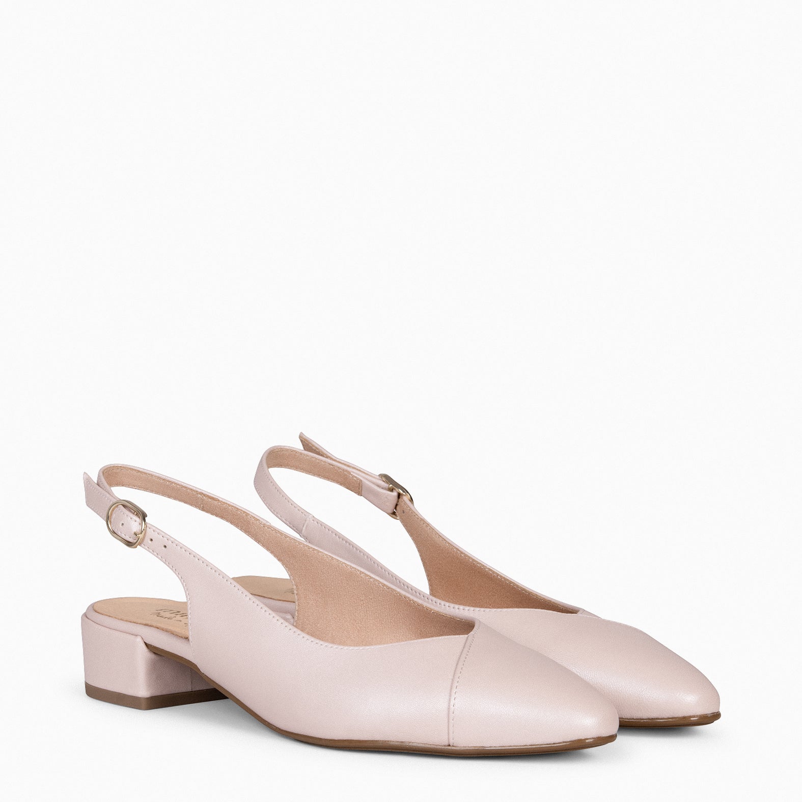 MARTINA - Slingbacks en cuir NACRE