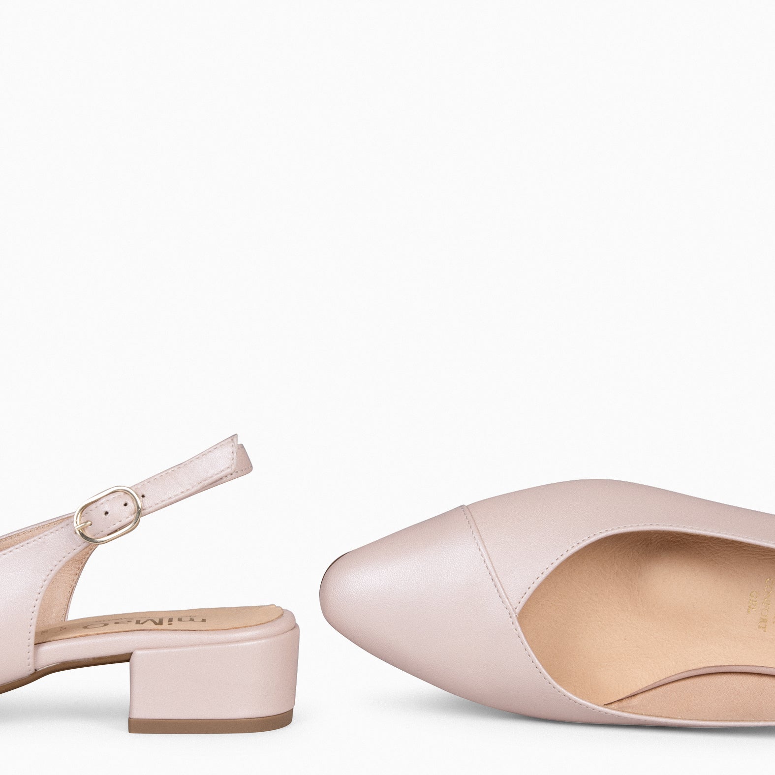 MARTINA - Slingbacks en cuir NACRE